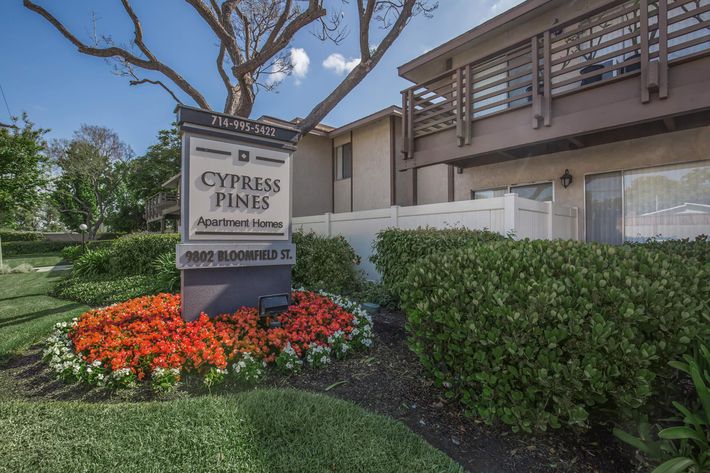 Cypress Pines Apartment Homes monument sign