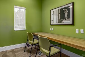 a green chair in a room