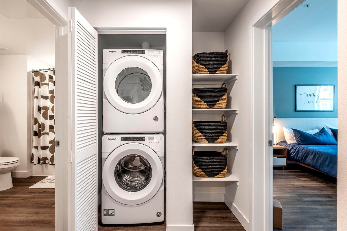 IN-HOME FRONT-LOAD   STACKABLE WASHER AND DRYER