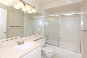 Sleek bathrooms at Casa Hermosa in San Diego, California
