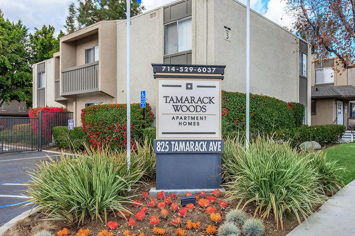 Tamarack Woods Apartment Homes monument sign