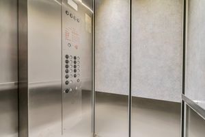 a stainless steel refrigerator in a store