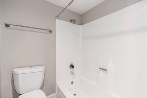 Renovated spacious shower and toilet