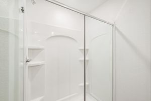 a glass shower door