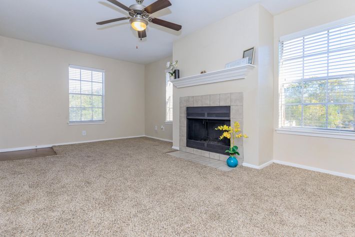 WOOD BURNING FIREPLACE IN EVERY APARTMENT FOR RENT AT OAKS OF LEAGUE CITY