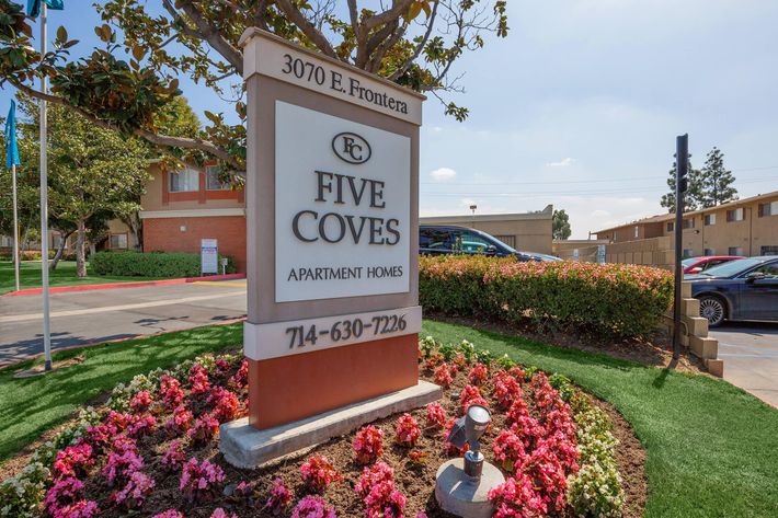 Five Coves Apartment Homes monument sign