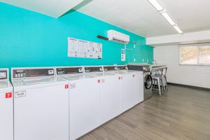 Community laundry facility with washer and dryers