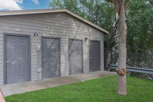 storage units with green grass