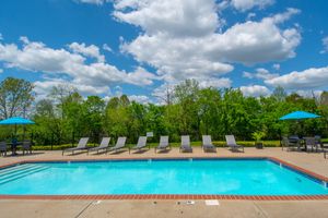 shimmering swimming pool at Chapmans retreat in Spring Hill, Tennessee