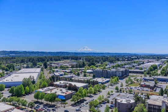 VIEWS OF MOUNT RAINER FROM AIRMARK APARTMENTS. 