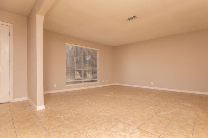 a room with a tile floor