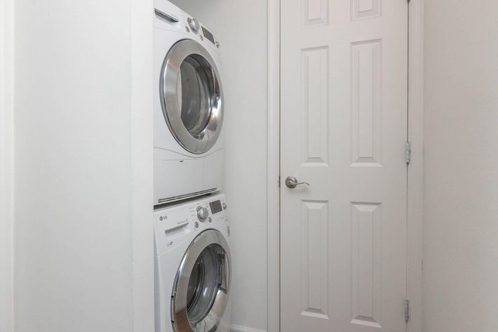 a washer in a doorway