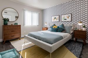 Bedroom with Wood-Style flooring  - Elevate Apartments - Tucson - Arizona