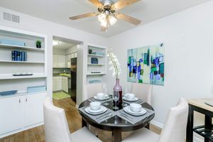 Dining Room with Built-in Bookcase - The Ivy Apartments - Greenville - South Carolina