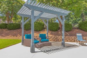 Shaded Pool-Side Lounge Area - Edgewater Village Apartments - Greensboro - North Carolina