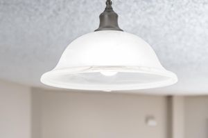 Close of view of dining room light fixture