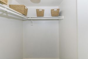 Walk in closet with built in shelving