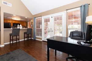 Plano Park community room with a desk and chair