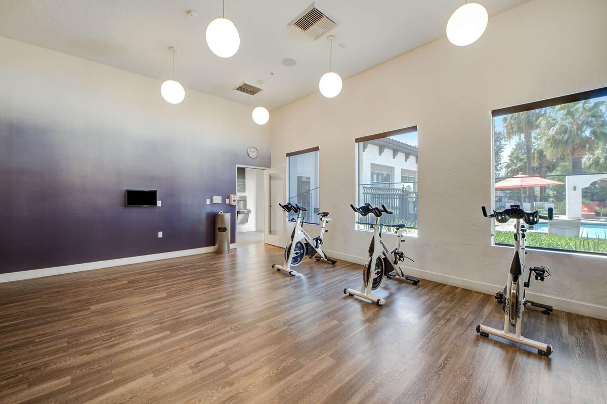Fitness center at Solamonte apartments