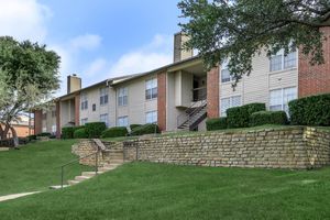Oak Chase community building with stone walls