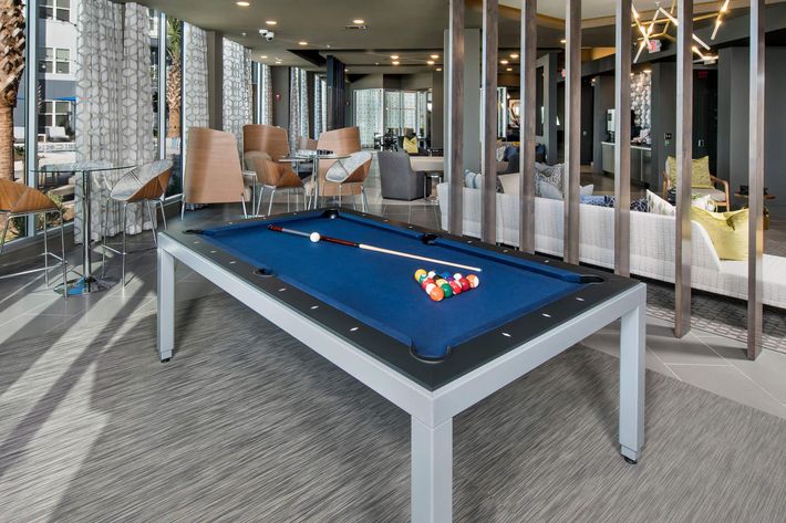 a room with a pool table
