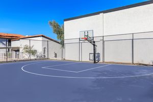 a building with a basketball court