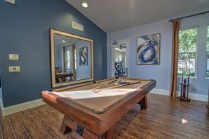 Pool table with a mirror