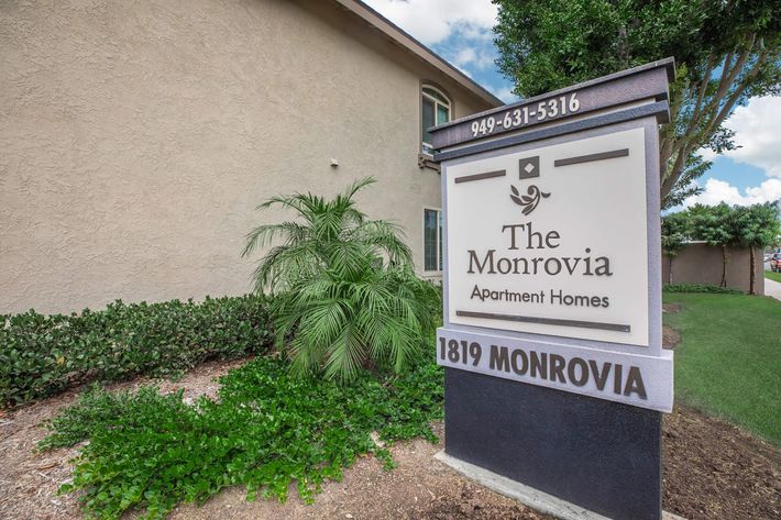 The Monrovia Apartment Homes monument sign