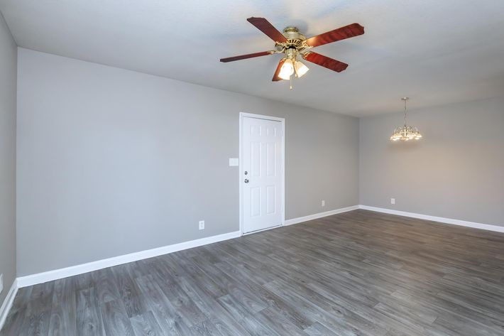 Ceiling fans in two bedroom apartment