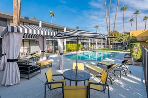 Poolside Deck with Resort-Style Furniture - The Marlowe Apartments - Phoenix - Arizona