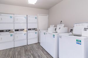 Community laundry facility with washers and driers