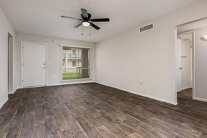 Open Living Space with Ceiling Fan - The Gallery Apartments - Tempe - Arizona