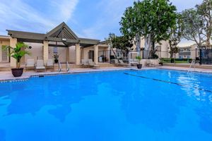 Regency Plaza Apartment Homes community pool with lounge chairs