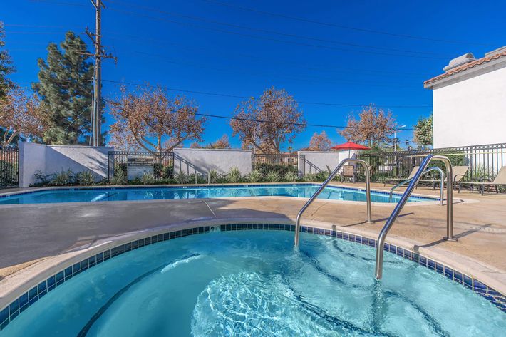 Pool at Enclave at Town Square Apartments in Chino, CA