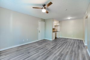 Large spacious apartment with living room, dining room, and kitchen