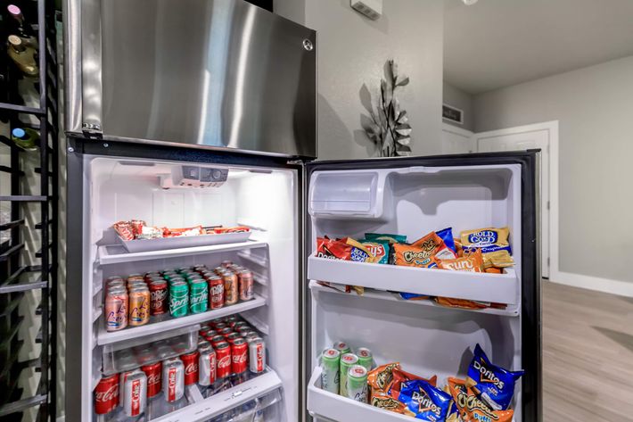 an open refrigerator filled with food