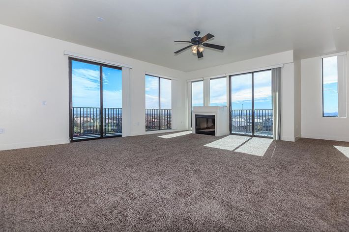 CARPETING, CEILING FANS, AND FIREPLACE AT ECHELON AT CENTENNIAL HILLS IN LAS VEGAS