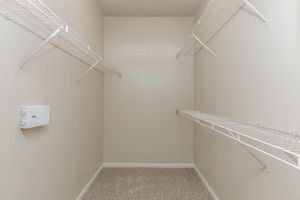 Walk-in closet with shelves and extra storage space at The Avenue