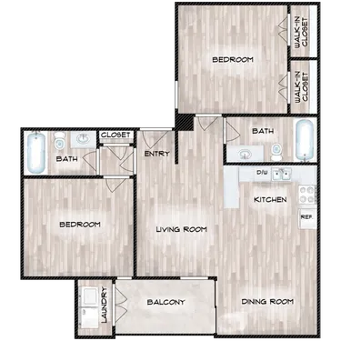 Lotus layout preview · 877 sq ft at Zen Senior Living.