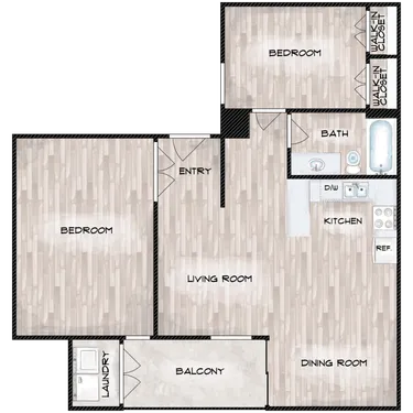 Satori layout preview · 877 sq ft at Zen Senior Living.