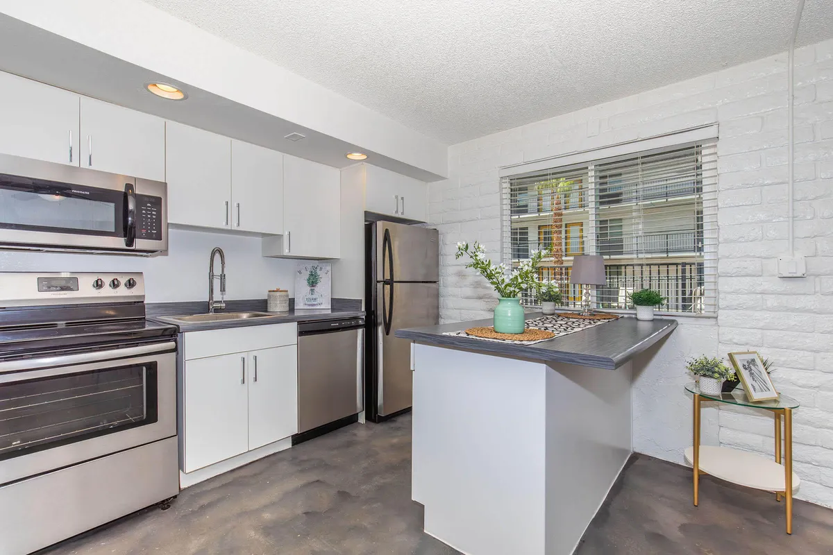 Apartment kitchen — representative home at 32 Arcadia Apartments.