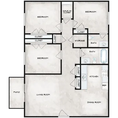 Floor-plan diagram at Mountain Vista.