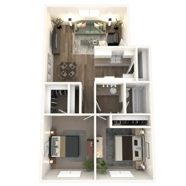 3D apartment layout preview at San Rivello.