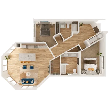 3D apartment layout preview at CIRQ 44.